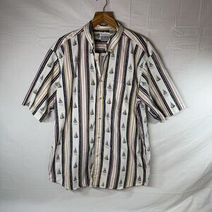 Vintage North Atlantic Trading Men’s Nautical Shirt XL Auxiliary S Loop Boat